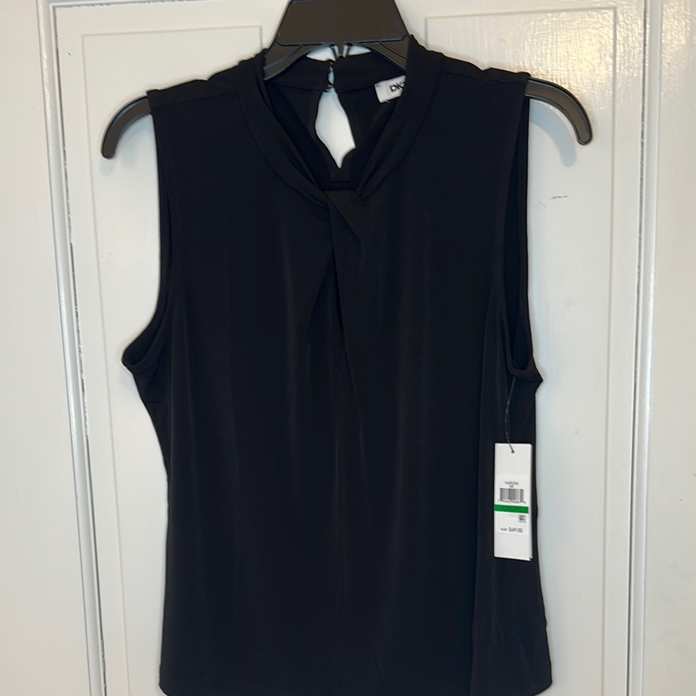 DKNY Black‎ Knot Neck Tank size LP NWT